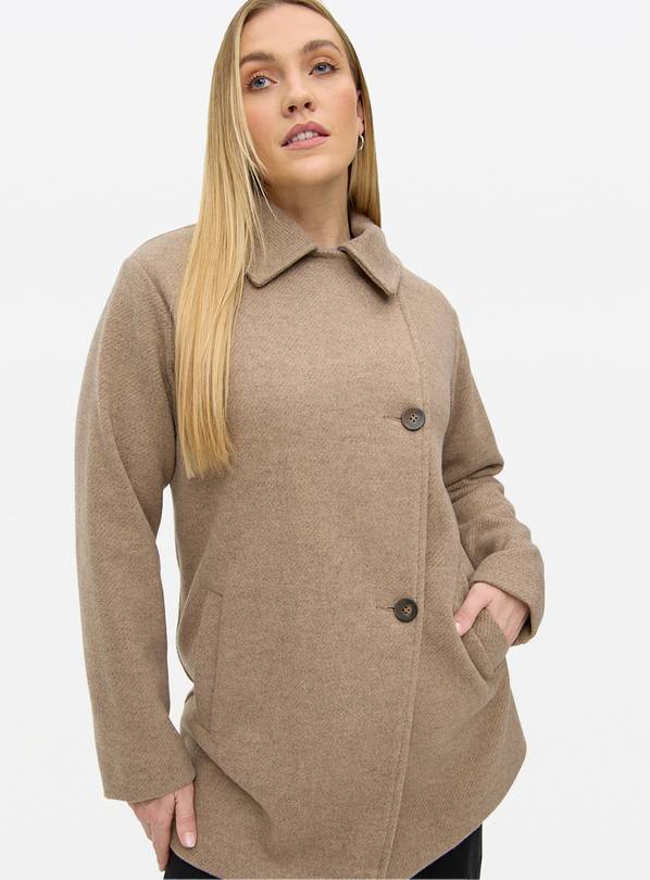 Light Brown Asymmetrical Tailored Coat L